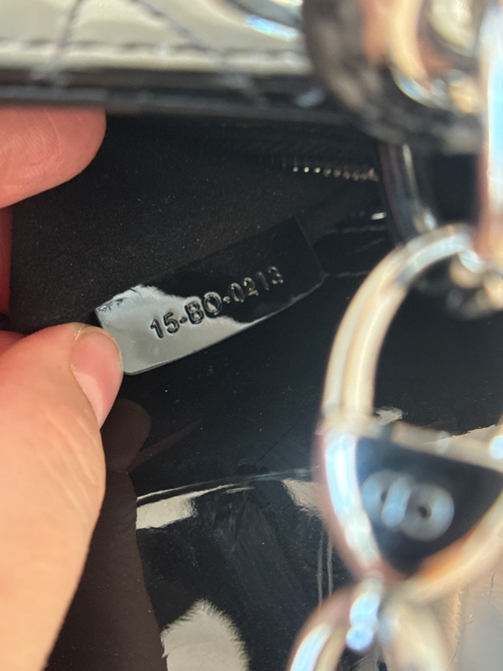 CHRISTIAN DIOR 2023 Mini Lady Dior Bag Black Patent Cannage Calfskin - Picture 14 of 16